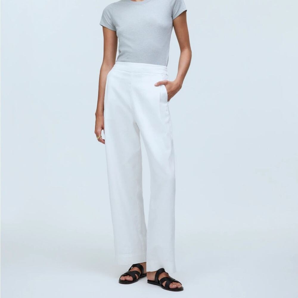 NWT Madewell Pull-On Straight Crop Pant in Eyelet White Size 8